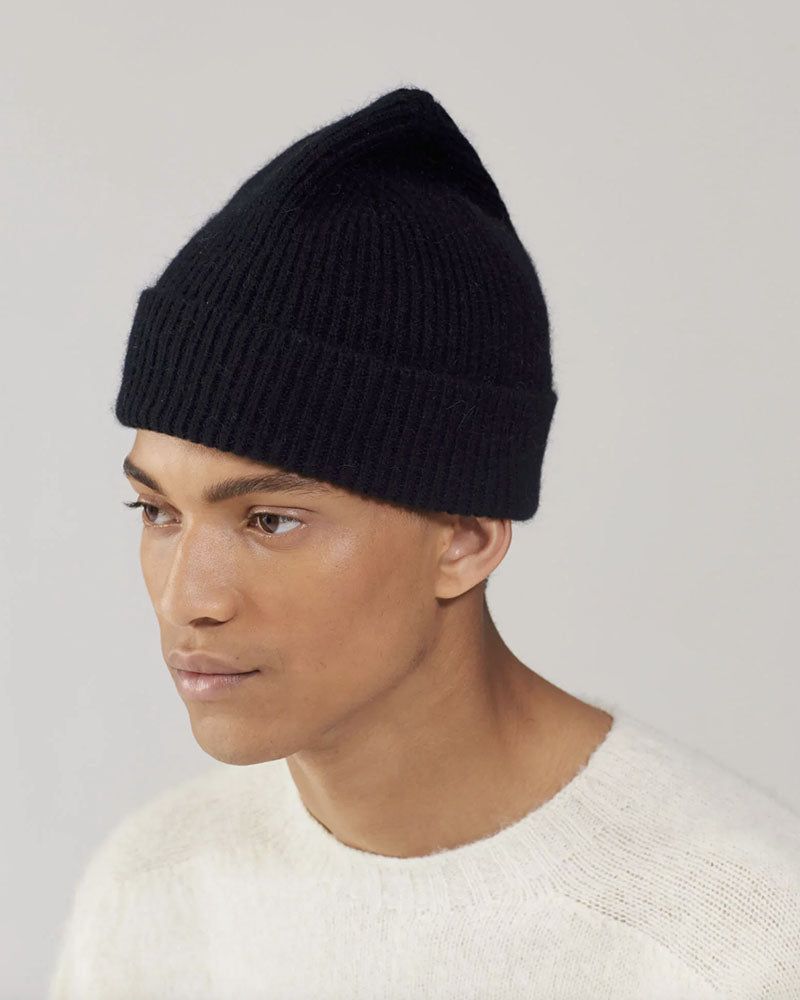 Le Bonnet Amsterdam Beanie in maglia Nero Uomo